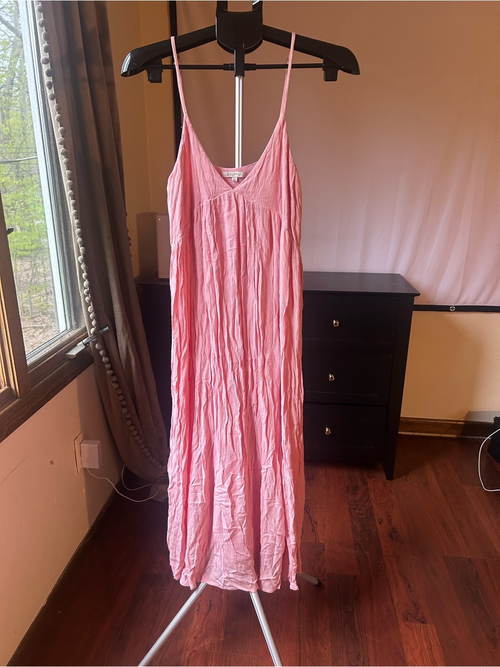 Z Supply Pink Spaghetti Strap Maxi Dress size Large